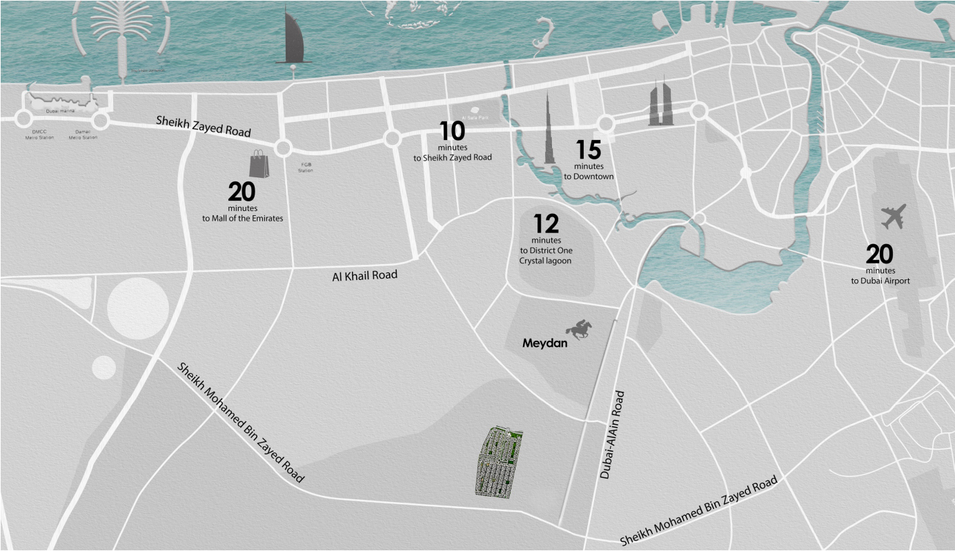 Location MAP of ELIE SAAB VIE TOWNHOUSES AT MEYDAN
